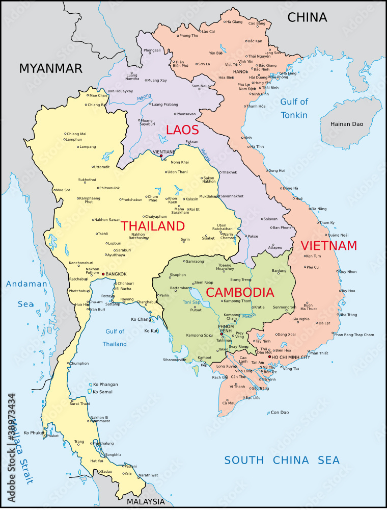 Vietnam Kambodscha Laos